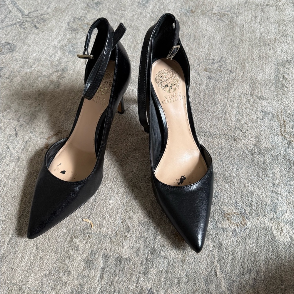Vince Camuto Black Leather Heels
